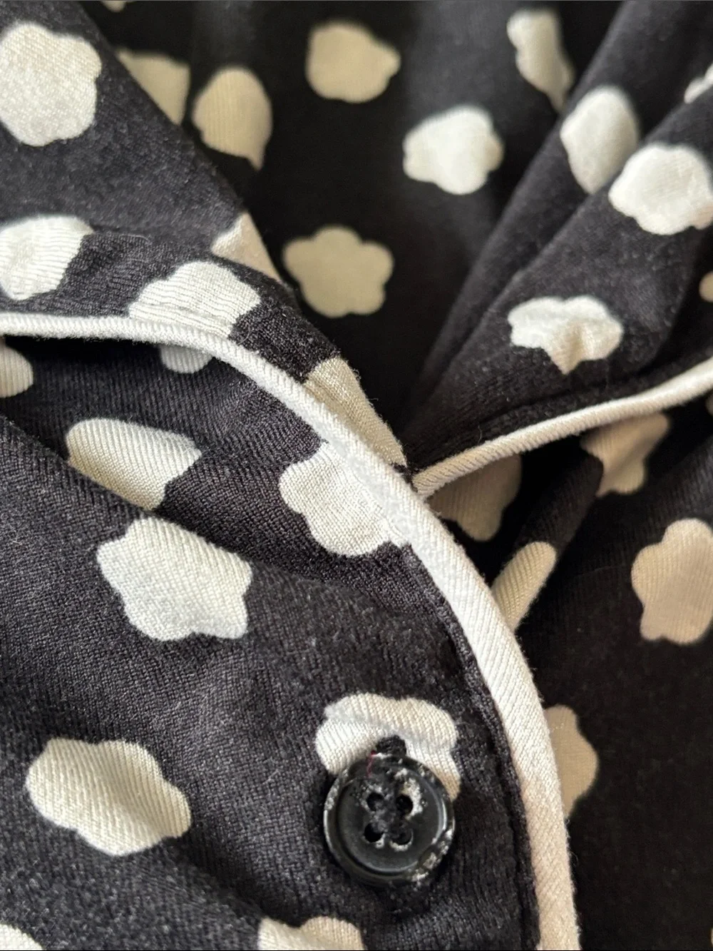 kate spade Black and White cloud Dot Pajama Set